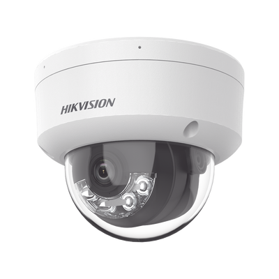 [Dual Light] Domo IP 2 Megapixel / Lente 2.8 mm / 30 mts IR + Luz Blanca / Micrófono Integrado / Antivandálico IK08 / ACUSENSE Lite / Exterior IP67 / H.265+/H.264+ / PoE / ONVIF (Profile S/T)