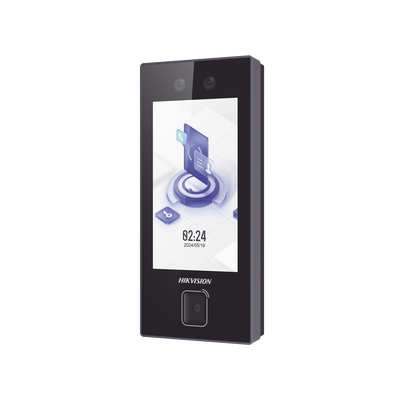 Terminal Facial MinMoe DS-K1T344MBWX-QRE1 / Lector QR Fisico Ultra Rapido / 3000 Rostros / Tarjetas MIFARE / Pantalla 4.5" / Hik-Connect Teams / IP65 / PoE WiFi / HIK-IA / SIP