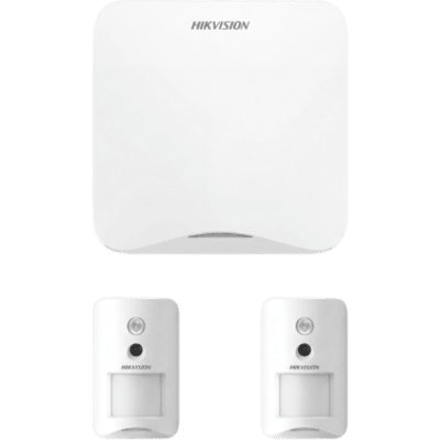 (AX HOME) KIT de Alarma AX HOME / Incluye: 1 Panel con Wi-Fi y GSM 3G/4G / 2 Cámaras PIR Inalámbricas / Compatible con Hik-Connect P2P y Hik-Partner PRO