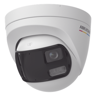 [ColorVu + Panoramica + Dual Light] Turret TURBOHD 3K (5 Megapixel) / Micrófono Integrado / Visión 180° / Imagen a Color 24/7 / 40 mts Luz Blanca + 40 mts IR / Exterior IP67 / WDR