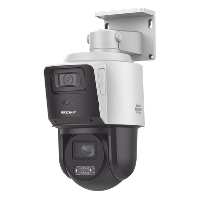 Cámara PTZ IP TandemVu / 4 Megapixel / Zoom Óptico 4X / Dual Light IR 40 m (131.2 ft) + Luz Blanca 30 m (98.4 ft) / WDR 120 dB / AcuSense / Audio Bidireccional / IP66 / PoE+