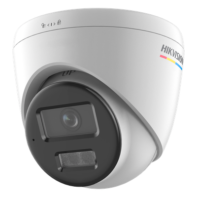 Cámara Turret IP / 4 Megapixel / Color 24/7 / Lente 2.8 mm / FOV 101.5° / IR 30 m (98.4 ft) + Luz Blanca 30 m (98.4 ft) / WDR 120 dB / IP67 / PoE