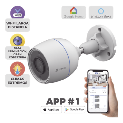 Cámara Bala IP / 2 Megapixel / Wi-Fi 2.4 GHz / Lente 4 mm 82° / IP67 / Micro SD 512 GB / Audio Integrado