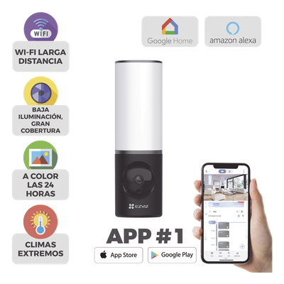 Cámara IP Bala / 4 Megapixel / Wi-Fi 2.4 GHz / Luz Blanca 700 lúmenes / IR 10 m (32.8 ft) / Audio Bidireccional / IP67