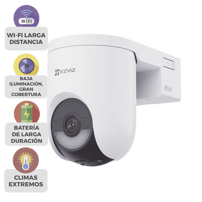 Cámara IP PT / 2K+ 4 Megapixel / Wi-Fi 6 + 4G LTE / Batería 5200 mAh / IP65 / IR 15 m (49.2 ft) / PTZ 340° Pan / 80° Tilt