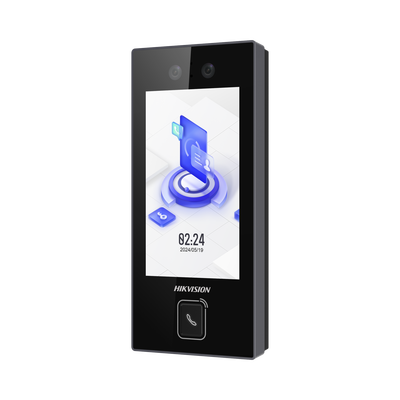 Terminal Facial Min Moe con BOTON DE LLAMADA FÍSICO / 3000 Rostros / Pantalla 4.5" / Administrable en la Nube con Hik-Connect Teams / Exterior IP65 / PoE / WiFi / HIK-IA