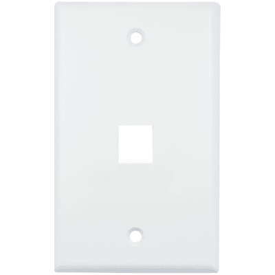 Placa de Pared (Face Plate) / 1 Puerto / Color Blanco / Caja con 20 Piezas / ABS