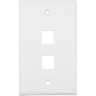Placa de Pared (Face Plate) / 2 Puertos / Color Blanco / Caja con 20 Piezas / ABS