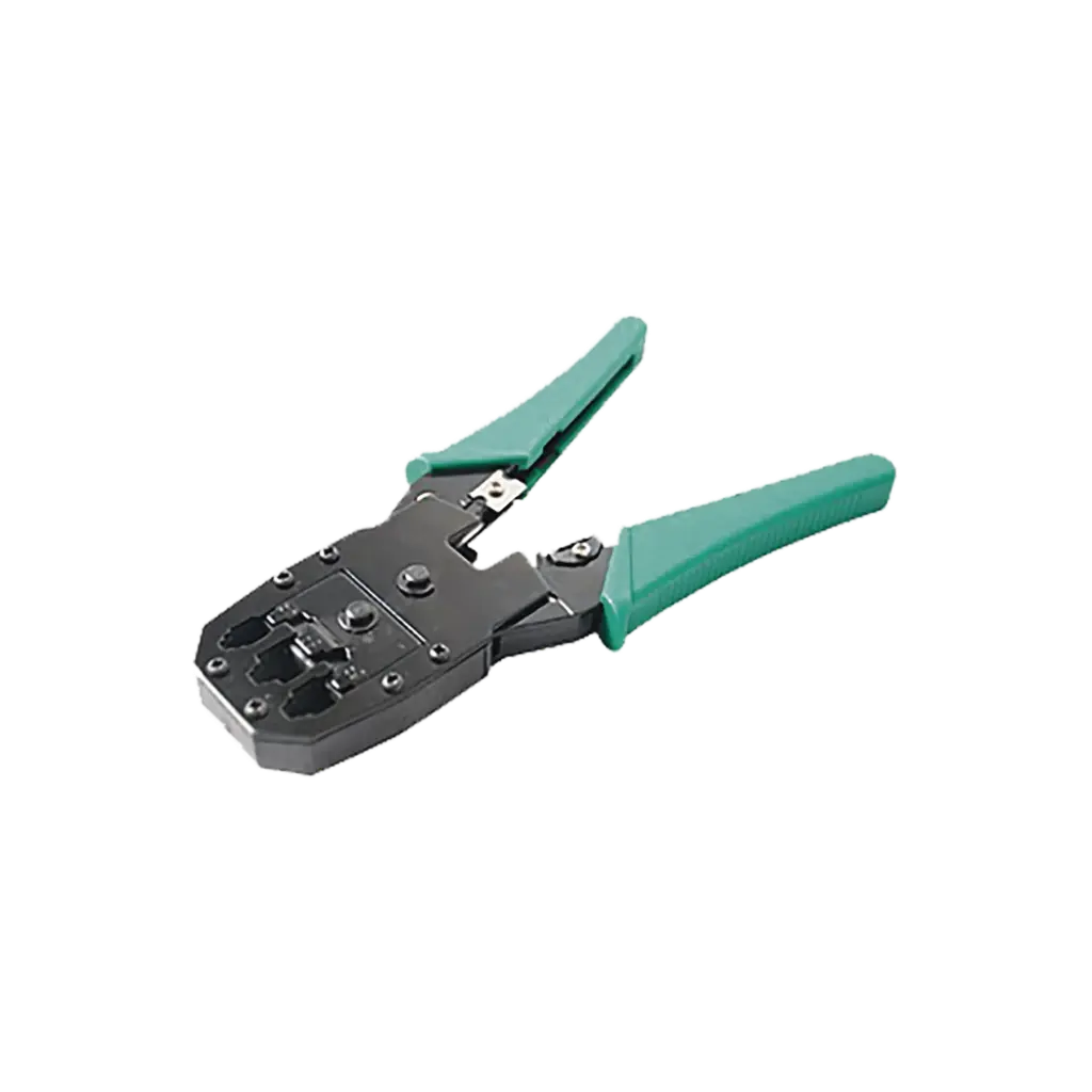 Pinzas para plegar (Ponchadoras) cables RJ11, RJ12, RJ45 telefónicos y cables de red Cat5e, Cat6, Cat6a y con Cavidades para 4, 6 y 8 conductores