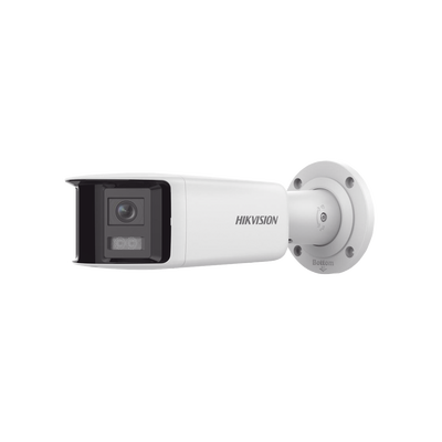 [FlexVu] [PROTECCIÓN ACTIVA] Bala IP 4 Megapixel / 2 Lentes de Lente 2.8 mm (Imagen Panorámica 180°) / 40 mts IR / Exterior IP67 / Luz Intermitente y Alerta de Audio / Audio Bidireccional / ACUSENSE / WDR 120 dB / Micro SD