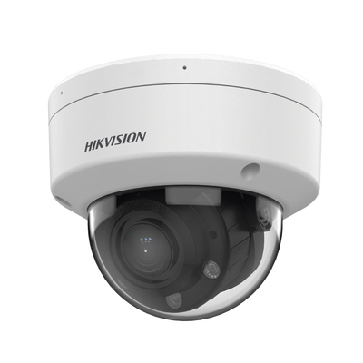 Domo IP 4 Megapíxel / Lente Motorizado 2.8 a 12 mm / Dual Light (30 mts IR + 30 mts Luz Blanca) / ACUSENSE Lite / Microfono Integrado / Exterior IP67 / IK08 / WDR 120 dB / PoE  / Micro SD
