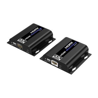 Kit extensor para distancias de hasta 200 metros | Resolución 4K @60Hz | Cat 6 | Conexión uno a uno y uno a muchos hasta 120 mts | Compatible con Switch gigabit | Control IR 