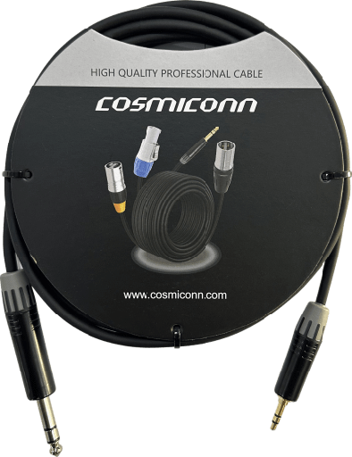 Cable 6.35mm a 3.5mm, conectores color negro MP3X-B - MTP3C-BG, length 3m