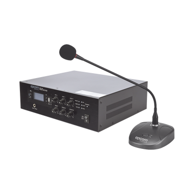 KIT de Amplificador de 120W Modelo SFB120 | más Micrófono de Escritorio Modelo SF621A