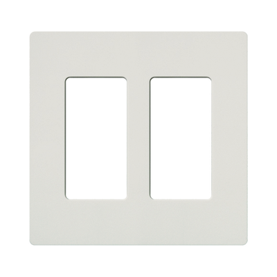 Tapa Color Blanco Satin Snow para interruptor o dimmer Lutron, 2 gang, limpio y moderno