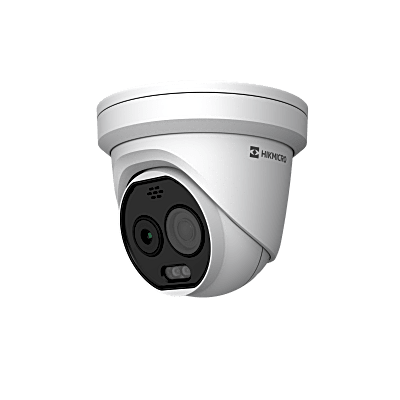 (HIKMICRO) Turret IP Bi-Espectral / Térmica (160 X 120 / 1.8 mm) + Óptica (5 MP / 2 mm ) / Rango: -20°C a 150°C / 8°C Tolerancia / VCA 3.0 (Vehiculo 60 Mts / Humano 20 Mts) / Detección de Fuego y Humo / IP67 / Dual Light /