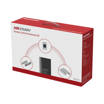 Kit HIKVISION para para Control de Acceso / Fuente 12 Vcd 2 A + Botón de Salida + Chapa Magnética 600 Lbs / Para Instalación de Control de Acceso Autónomo (Facial Min Moe, Teclados, Lectores de Huella, Etc...)