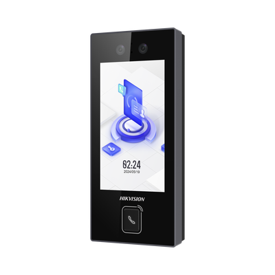Terminal Facial MinMoe DS-K1T344MBWX-E1 / Boton de Llamada Fisico / 3000 Rostros / Pantalla 4.5" / Hik-Connect Teams / IP65 / PoE WiFi / HIK-IA / SIP