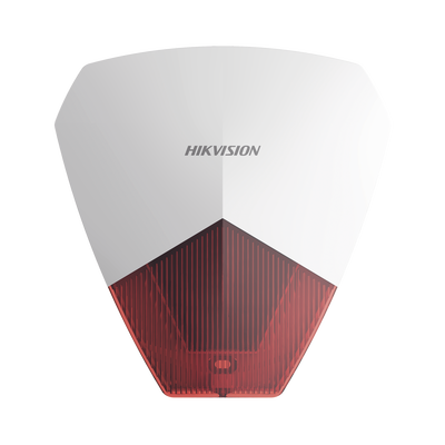 Sirena Estrobo Cableada Hikvision DS-PS1-R / 105 dB / LED Rojo / IP54 / 12V CC / Compatible con Paneles de Alarma