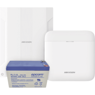 (AXPRO) KIT  de alarma AX PRO conversión de zonas cableadas a inalámbricas / Incluye: 1 Hub IP, Wifi y 3G/4G con Batería de respaldo/ 1 Expansor de 16 zonas cableadas / 1 Batería de respaldo 12Vcc a 7 Amp/ Compatible con Hik-Co