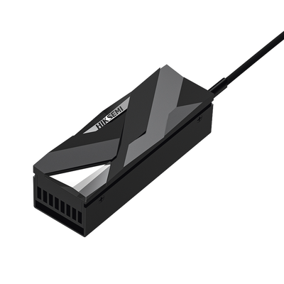 Disipador de Calor Activo para SSD M.2 2280 / Aleación de Aluminio / Ventilador PWM / Reducción ≤30°C / 4 Pines / 73 x 22 x 9 mm