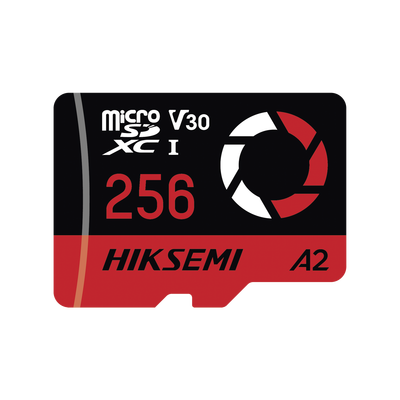 Memoria microSD / 256 GB / 180 MB/s Lectura / 150 MB/s Escritura / V30 U3 A2 / Para Drones y Cámaras de Acción / HIKSEMI CAPTURE E3