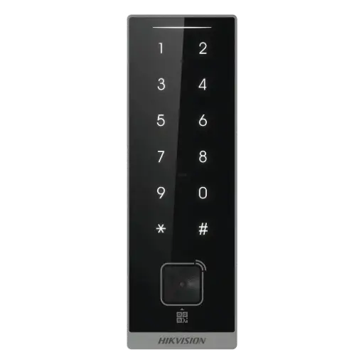 Teclado Esclavo con Lector de Tarjetas Virtuales Bluetooth y Códigos QR / Tarjetas MIFARE y PROX EM / Contraseñas / RS-485 Wiegand OSDP / Frecuencias 13.56 MHz y 125 KHz / Autenticación Tarjeta PIN QR Bluetooth / Táctil
