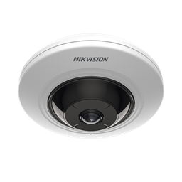 Mini Fisheye IP 5 Megapixel / Panorámica 180° - 360° / 8 mts IR / Interior / PoE / HEOP / ACUSENSE / Detección Facial / Microfono Integrado