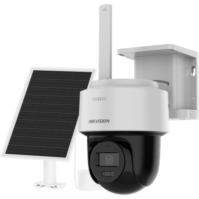 Kit Solar IP All in One / Doble Detección (Radar + PIR) / PT IP 4 Megapixel / Lente 2.8 mm / Panel Solar / Batería de Respaldo de Litio 50.76Wh (Hasta 1.5 días) / Conexión 4G / Audio de Dos Vías / Accesorios de Inst. / D