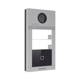 Videoportero IP 2 Megapixel / Llamada y Apertura Remota desde App Hik-Connect (requiere monitor) / PoE / Exterior IP65 + Antivandalico IK08 / 2 Departamentos / Apertura con Tarjeta / Soporta 2 Puertas y hasta 6 Monitores