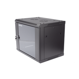 Gabinete para Montaje en Pared - Piso / Puerta de Cristal Templado / Cuerpo Fijo / 9 Unidades de Rack / 19" / Fabricado en Acero