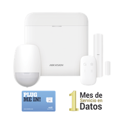 (AX PRO) KIT de Alarma AX PRO con GSM (3G/4G) / Incluye: 1 Hub con bateria de respaldo / 1 Sensor PIR / 1 Contacto Magnético / 1 Control Remoto /1 MICROSIM30M2M incluye 1 mes de servicio/ Wi-Fi / Compatible con Hik-Connect P2P