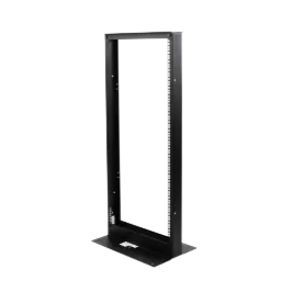 Rack de 2 Postes, Estándar 19", 24 Unidades, Fabricado en Acero, Base "L" para Anclar a Piso