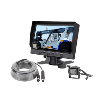 Sistema Profesional de Cámara de Reversa y Monitor Alámbrico para Vehículos de Trabajo y Montacargas