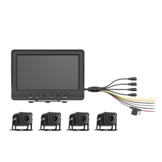 Sistema de Monitoreo Local / 4 Cámaras 1080p para Exterior (IP68) y Pantalla LCD de 7" a Color / Memoria Micro SD de 64 GB (Expandible a 512 GB) / Soporta Cambio de Cámara al Dar Reversa al Vehiculo / Accesorios de Instalación
