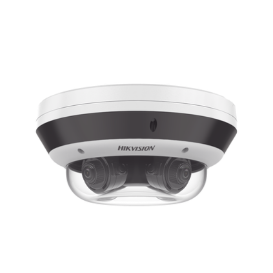PanoVu Series / Vista Panorámica 360º / 4 Lentes Mot. 2.8 a 8 mm (4 Megapixel por Lente) / 16 Megapixel en Total / WDR 120 dB / DARKFIGHTER / Exterior IP67 / IK10 / PoE+ / 30 mts IR / Micro SD