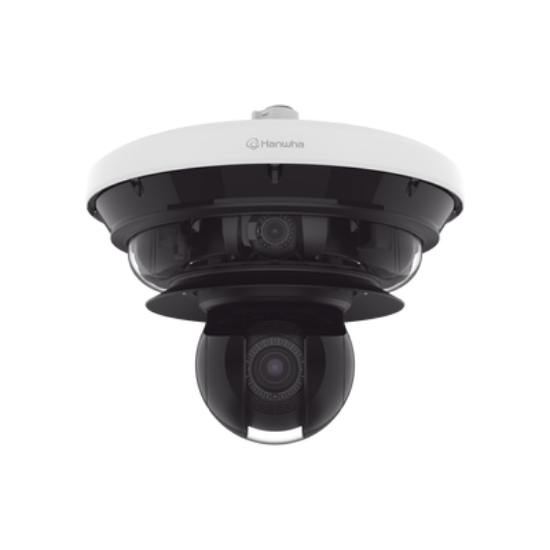 Cámara IP Multisensor 34MP (4 sensores 4K) con lentes motorizados / PTZ 2 MP 40X / Hasta 2 tarjetas MicroSD de 512GB / WDR de hasta 150dB / IP66 / IK10 / autoseguimiento / Inteligencia artificial para eventos