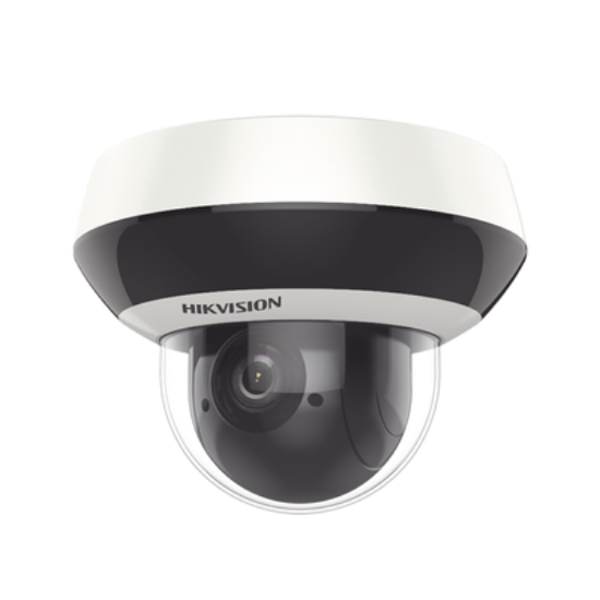 Mini Domo PTZ IP 4 Megapixel / 4X Zoom / H.265+ / 20 mts IR EXIR / WDR / PoE / IK10 /Exterior IP66 / DarkFighter / Micrófono Integrado / Micro SD