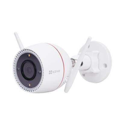Bala IP 3 Megapíxel / Wi-Fi  / Audio de Dos Vías / Visión Nocturna en Color / Sirena / Estrobo / Detección de movimiento / Notificación Push / Ranura Para Memoria / Uso en Exterior 