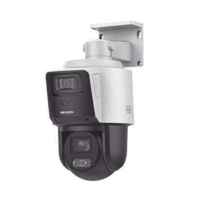 [TandemVu] PTZ IP 4 Megapixel con Cámara Panoramica 4 Megapixel / 4X Zoom / Dual Light (40 mts IR + 30 mts Luz Blanca) / ACUSENSE / IP66  / PoE+ / DARKFIGHTER / Micro SD / Incluye Base para Techo o Pared