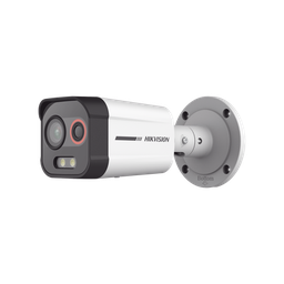 Bala IP Dual / Térmica 1.3 mm (96 x 72) / Óptico 4 mm (4 Megapixel) / Detección de Excepciones de Temperatura 30 mts /30 mts Luz Blanca / Exterior IP67 / PoE / Sirena y Luz Intermitente Integrada / Micro SD / ColorVu y ACUSENSE 